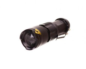 LED military rechargeable flashlight zoom, 10cm