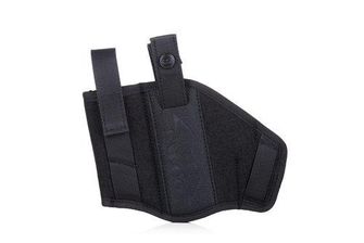 Falco belt case on gun with Glock 19, black right