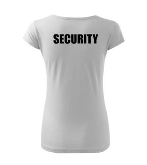 DRAGOWA Women T-shirt with the inscription SECURITY, white