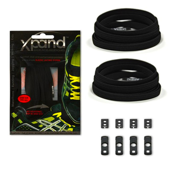 Xpand elastic laces in shoes, black