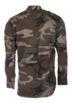 Mil-tec ripstop shirt with long sleeve, Woodland