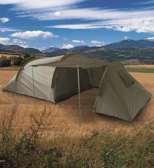 Mil-tec tent with hallway for 3 persons, olive, 415 x 180 cm x 120 cm