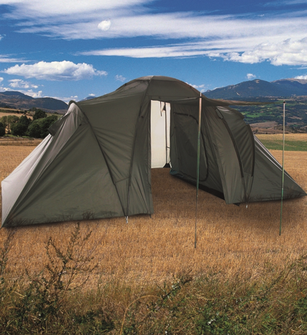 Mil-tec tent with storage space for 4 persons, olive, 420 x 220 x 170 cm
