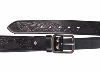 Mil-tec western belt leather, black