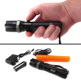 Swat First charging flashlight 3W zoom LED with cone
