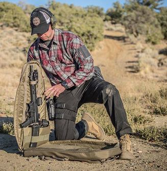 Helicon-Tex backpack on SBR Carrying Bag, Adaptive Green