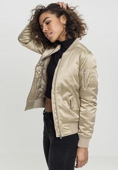 Urban Classics women&#039;s satin bomber jacket, golden