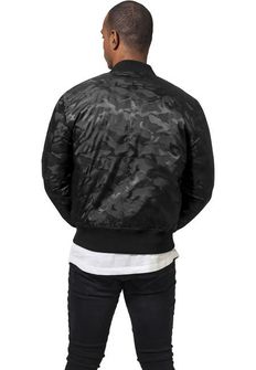 Urban Classics camouflage bomber jacket, black
