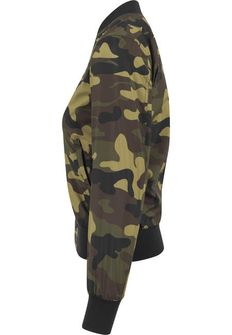 Urban Classics Women&#039;s Light Bomber camouflage jacket, Woodcamo