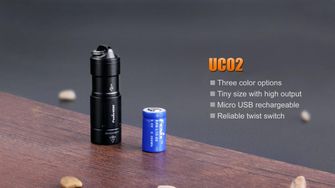 Fenix ​​charging mini flashlight UC02 black, 130 lumen