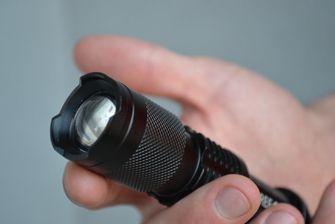 LED military rechargeable flashlight zoom, 13cm