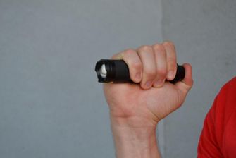 LED military rechargeable flashlight zoom, 13cm