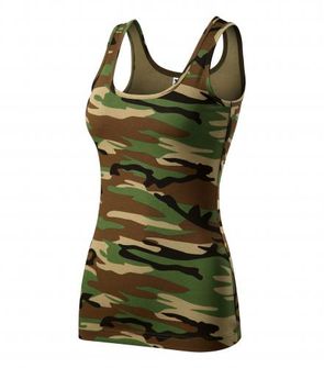 Malfini camouflage women's tank top, brown 180g/m2
