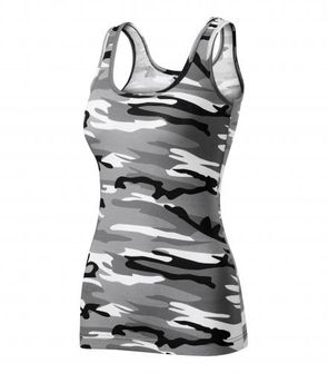 Malfini camouflage women's tank top, Gray 180g/m2