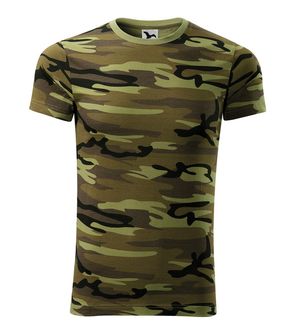 Malfini camouflage short shirt, Green, 160g/m2