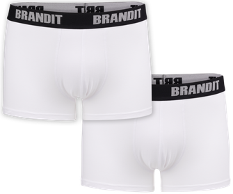 Brandit Boxer Shorts with Logo 2pcs, white-white