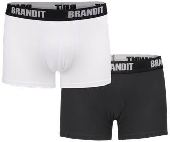 Brandit Boxer Shorts with Logo 2pcs, white-black