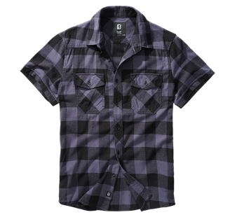 Brandit Check short sleeve shirt, black/grey