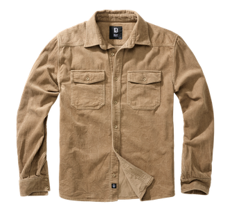 Brandit Corduroy Classic long sleeve shirt, camel