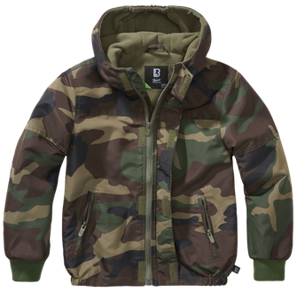 Brandit children's Frontzip Windbreaker jacket, woodland