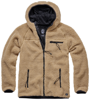Brandit fleece hooded jacket Teddyfleece Worker, camel
