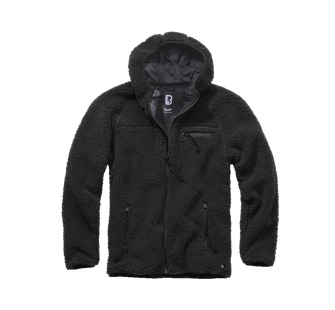 Brandit fleece hooded jacket Teddyfleece Worker, black
