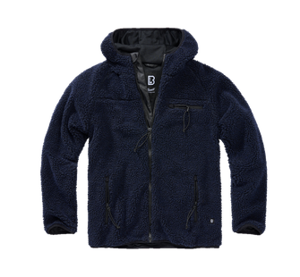 Brandit fleece hooded jacket Teddyfleece Worker, navy blue