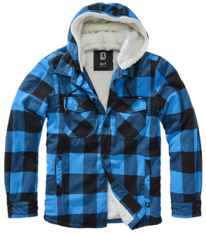 Brandit Lumber jacket with hood, black/blue