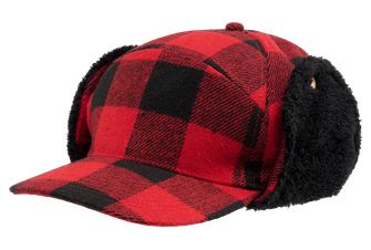 Brandit lumberjack winter cap, red black