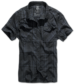Brandit Roadstar Shirt with Short Sleeve, black-blue