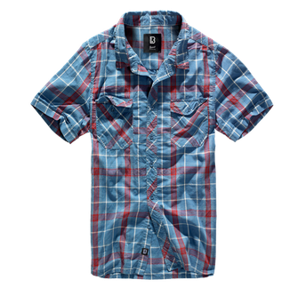 Brandit Roadstar short sleeve shirt, red/blue