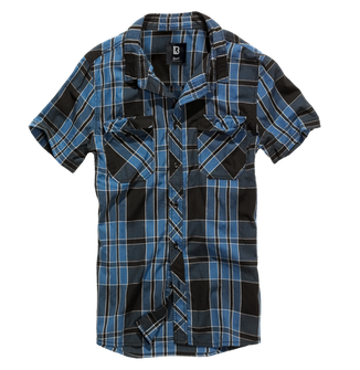 Brandit Roadstar short sleeve shirt, indigo checked
