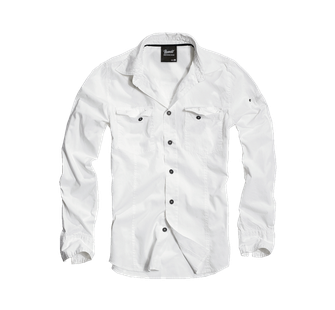 Brandit Slim Fit long sleeve shirt, white