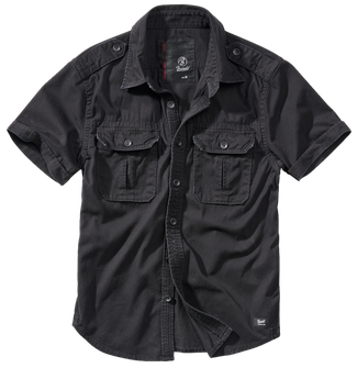 Brandit vintage men's shirt with short sleeve 1/2, black