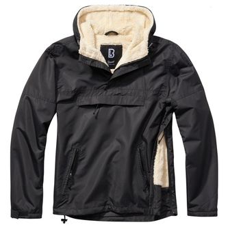 Brandit windbreaker sherpa jacket, black