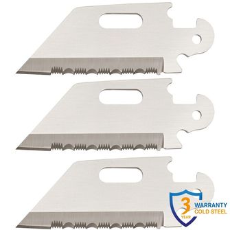 Cold Steel Click N Cut Folding knife (3-pack of Utility Serrated Edge Blades)