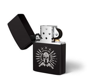 DRAGOWA petrol lighter with engraving Ares, black