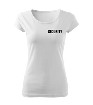 DRAGOWA Women T-shirt with the inscription SECURITY, white