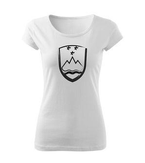 Dragowa women's T -shirt Slovenian emblem, white