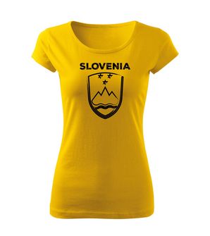 DRAGOWA Women's T -shirt Slovenian character with the inscription, yellow
