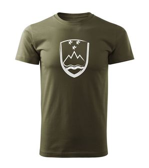DRAGOWA short T -shirt Slovenian emblem, olive