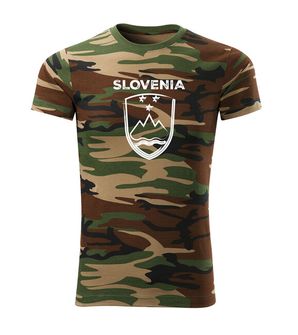 DRAGOWA short T -shirt Slovenian character with the inscription, camouflage