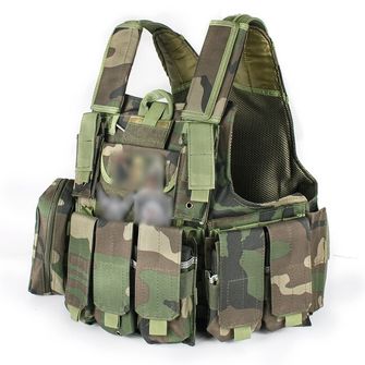 DRAGOWA Tactical Tactical Heavy Duty Vest, Woodland