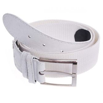 Foster belt with metal buckle, elastic, white, 3.6cm