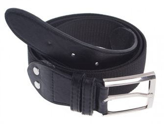 Foster belt with metal buckle, elastic, black, 3.6cm