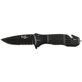 Fox Outdoor Jack Knife, one-handed, black, metal handle