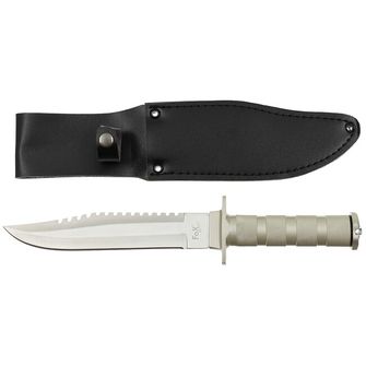 Fox Outdoor Survival Knife, silver, aluminium handle, sheath
