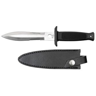 Fox Outdoor Boot Knife, double-edged, rubber handle, sheath