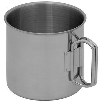 Fox Outdoor Cup, Stainless Steel, folding handles, ca. 450 ml