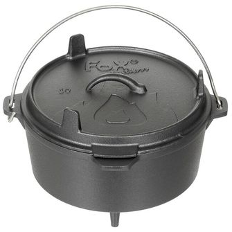 Foxoutdoor pot on fire, Dutch oven, cast iron, approx. 3.8 l